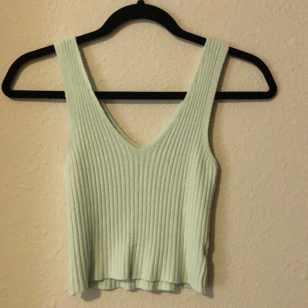 Green ribbed tank